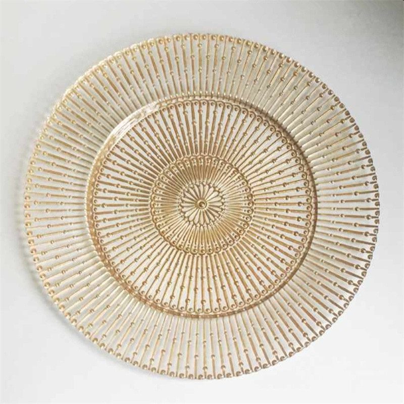 glass charger plate 1 Wholesale Glass Charger Plate PZ-055 - Image 1